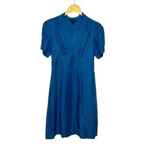 Banana Republic Women’s Size 4 Blue 100% Silk Polka Dot Vintage Style Mini Dress